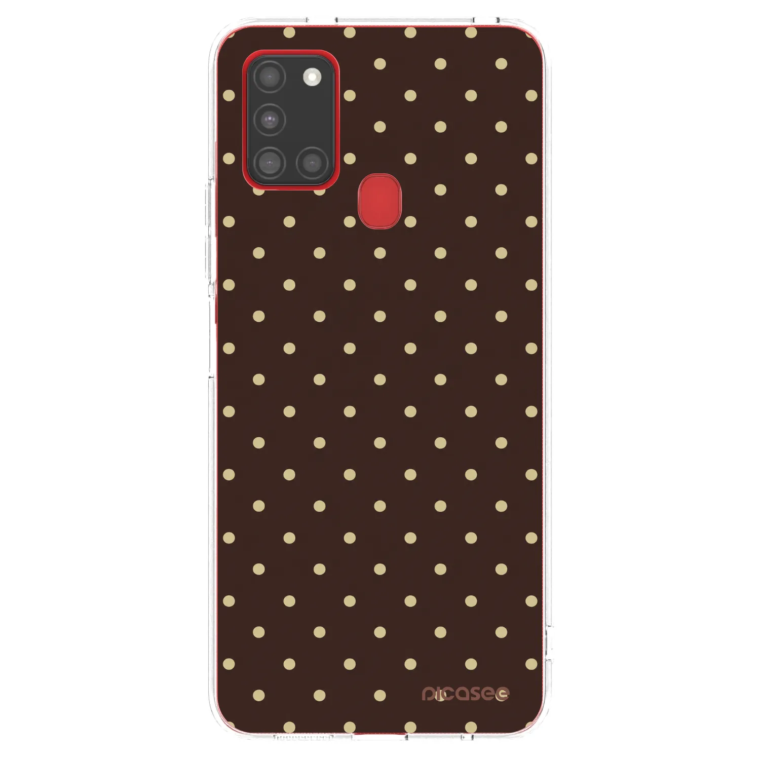 Picasee silikonska prozirna maskica za Samsung Galaxy A21s - Vanilla Dots & Chocolate
