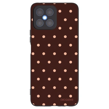 Picasee crna silikonska maskica za Honor X8 4G - Peach Dots & Chocolate