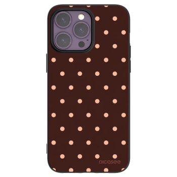 Picasee crna silikonska maskica za Apple iPhone 14 Pro Max - Peach Dots & Chocolate