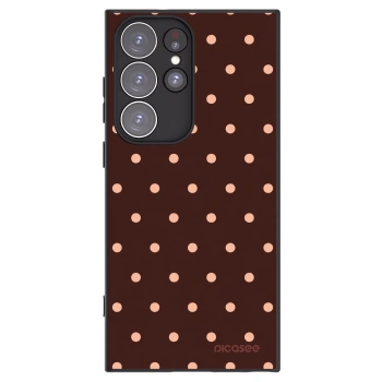 Picasee crna silikonska maskica za Samsung Galaxy S23 Ultra 5G - Peach Dots & Chocolate