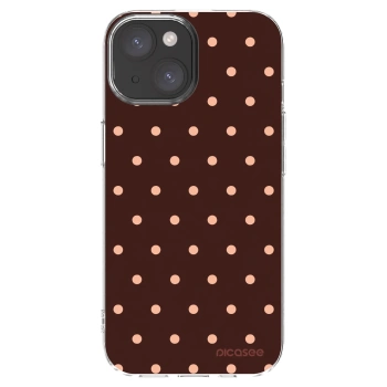Picasee silikonska prozirna maskica za Apple iPhone 15 - Peach Dots & Chocolate