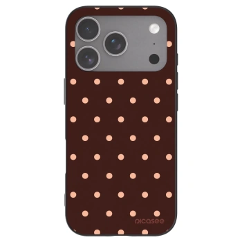 Picasee crna silikonska maskica za Apple iPhone 18 Pro - Peach Dots & Chocolate