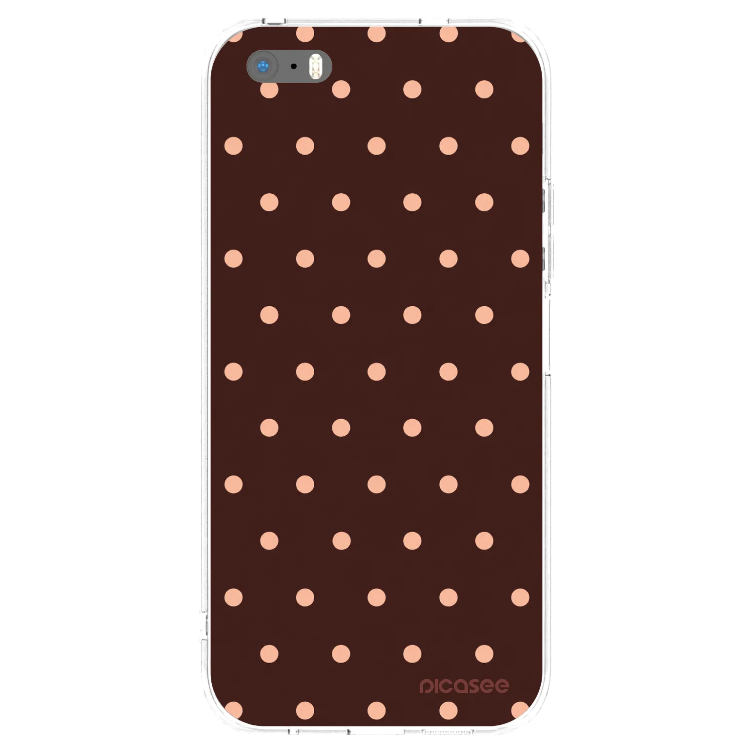 Picasee silikonska prozirna maskica za Apple iPhone 5/5S/SE - Peach Dots & Chocolate