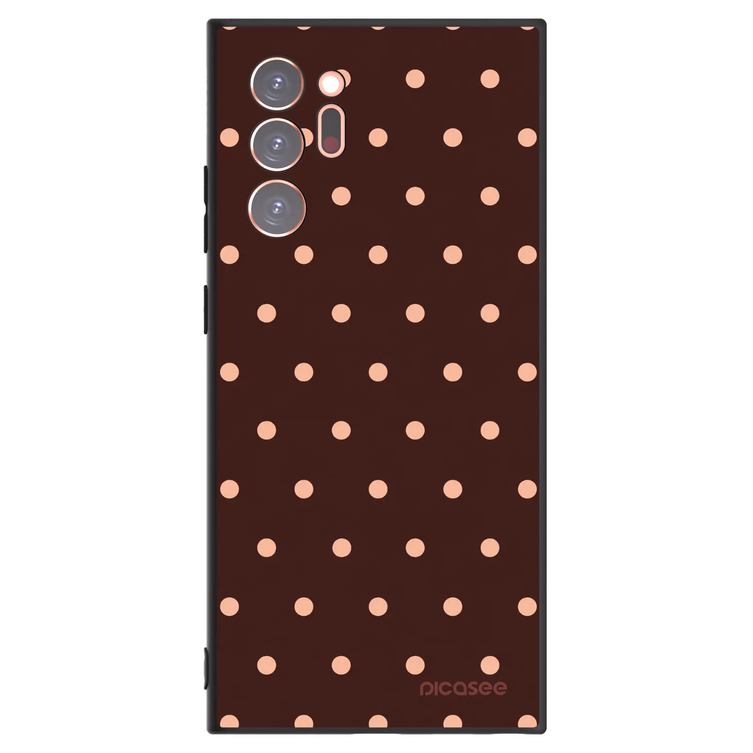 Picasee crna silikonska maskica za Samsung Galaxy Note 20 Ultra - Peach Dots & Chocolate