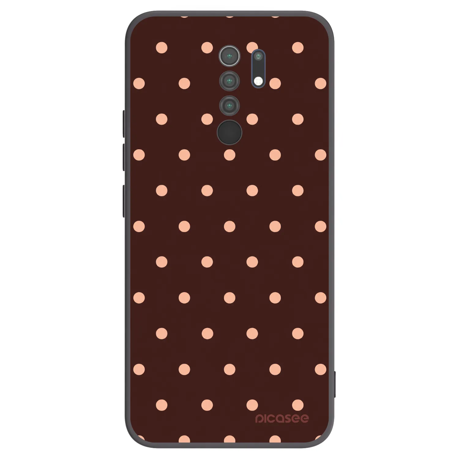 Picasee crna silikonska maskica za Xiaomi Redmi 9 - Peach Dots & Chocolate