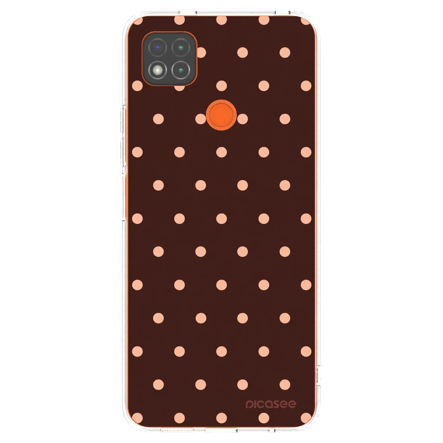 Picasee silikonska prozirna maskica za Xiaomi Redmi 9C - Peach Dots & Chocolate
