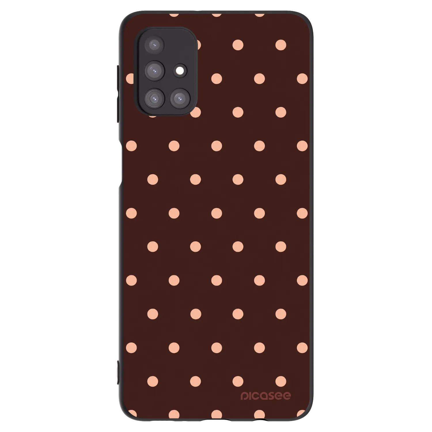 Picasee crna silikonska maskica za Samsung Galaxy M31s - Peach Dots & Chocolate
