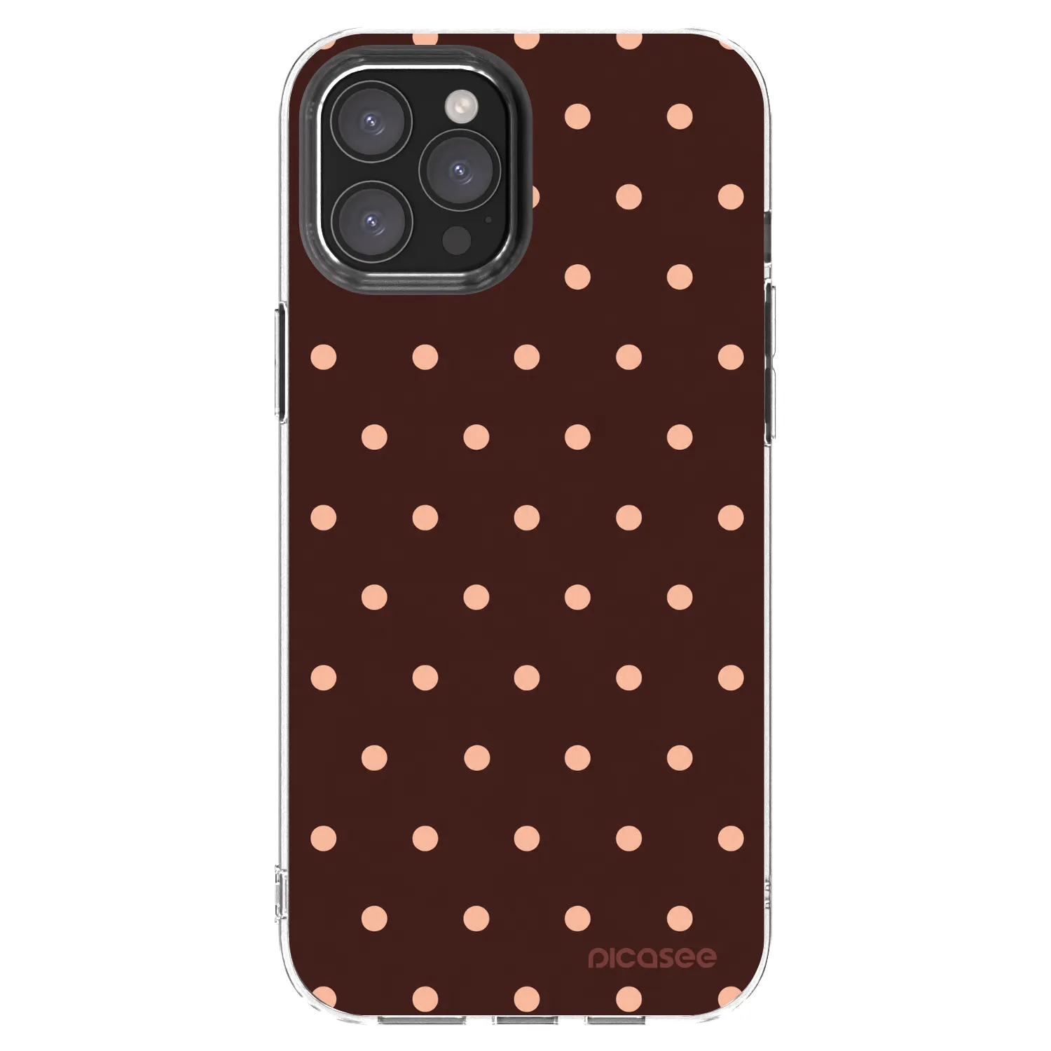 Picasee silikonska prozirna maskica za Apple iPhone 12 Pro Max - Peach Dots & Chocolate