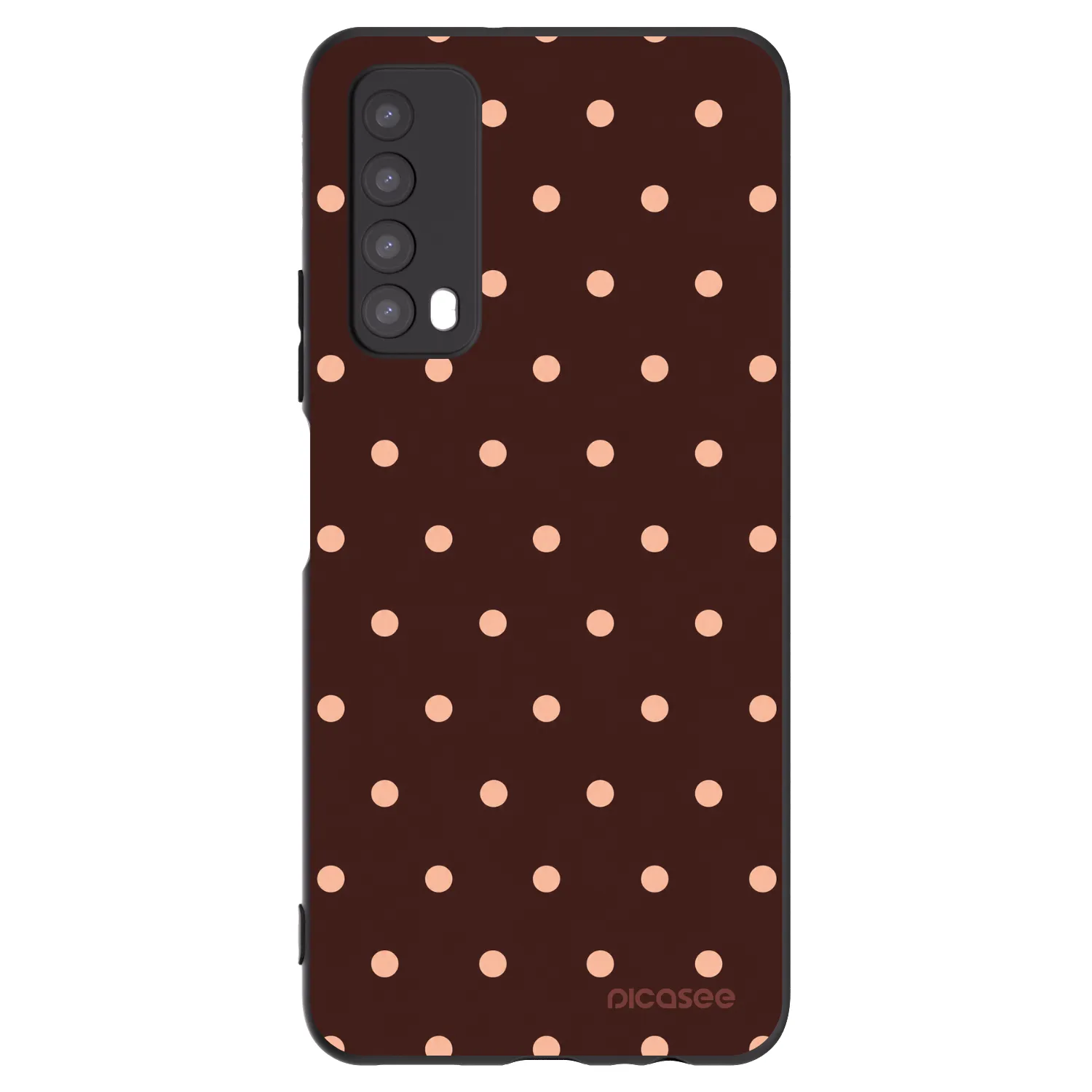 Picasee crna silikonska maskica za Huawei P Smart 2021 - Peach Dots & Chocolate