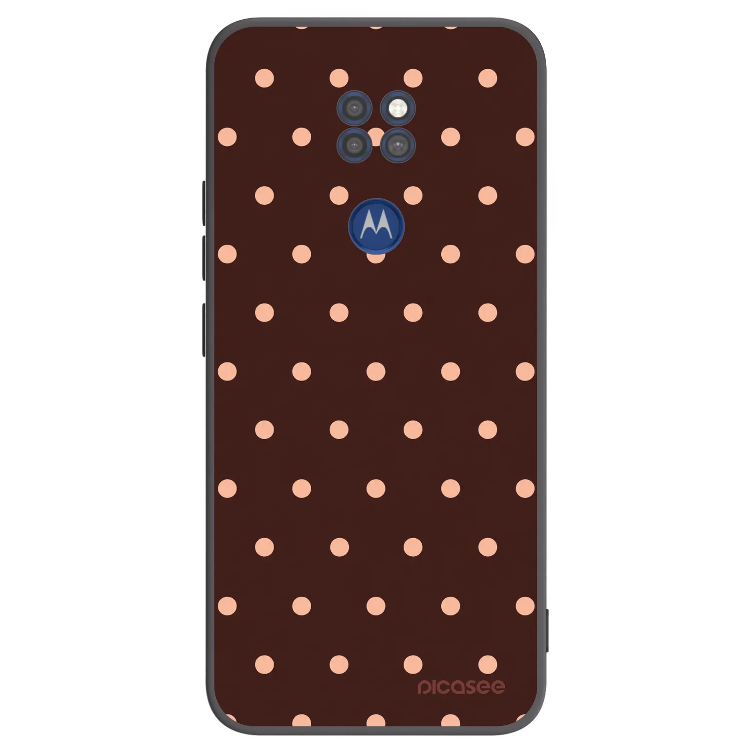 Picasee crna silikonska maskica za Motorola Moto G9 Play - Peach Dots & Chocolate