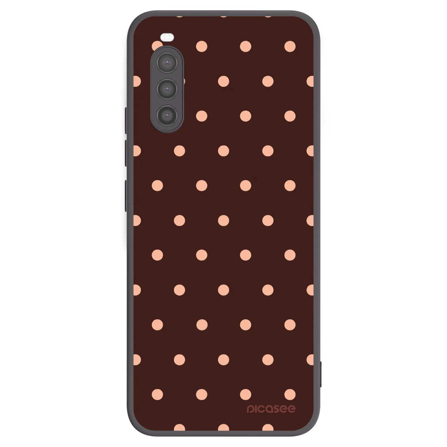 Picasee crna silikonska maskica za Sony Xperia 10 II - Peach Dots & Chocolate