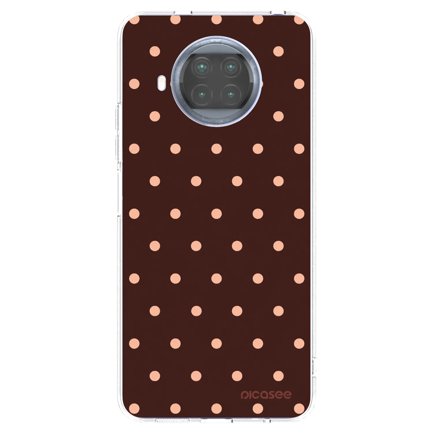 Picasee silikonska prozirna maskica za Xiaomi Mi 10T Lite - Peach Dots & Chocolate
