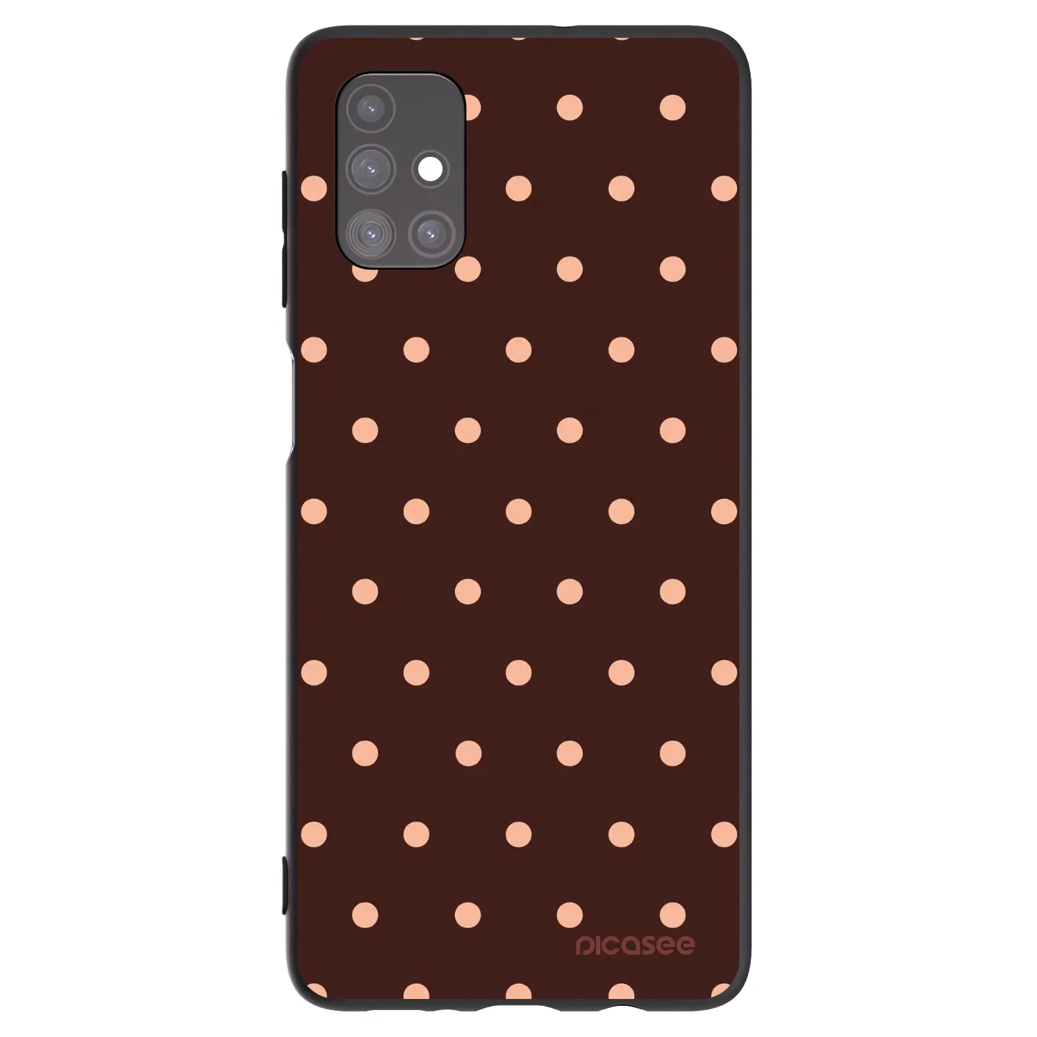 Picasee crna silikonska maskica za Samsung Galaxy M51 M515F - Peach Dots & Chocolate