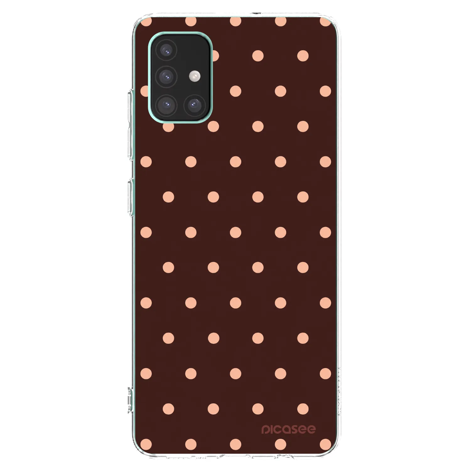 Picasee silikonska prozirna maskica za Samsung Galaxy M51 M515F - Peach Dots & Chocolate