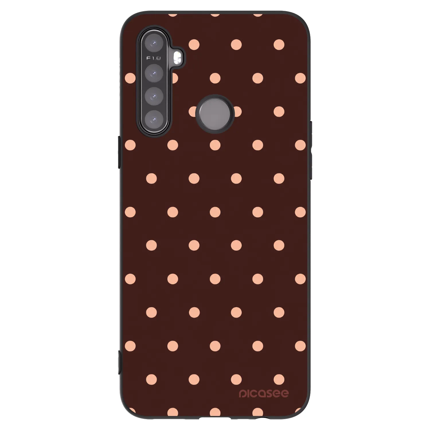 Picasee crna silikonska maskica za Realme 6i - Peach Dots & Chocolate