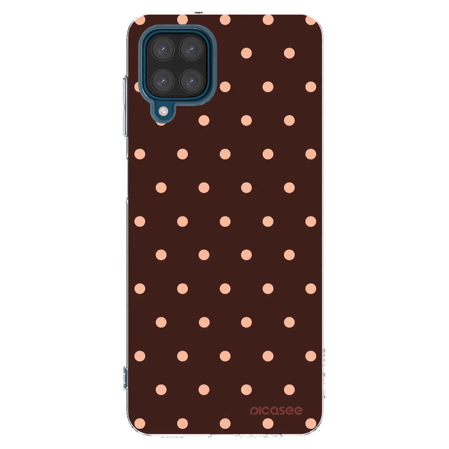 Picasee silikonska prozirna maskica za Samsung Galaxy A12 A125F - Peach Dots & Chocolate