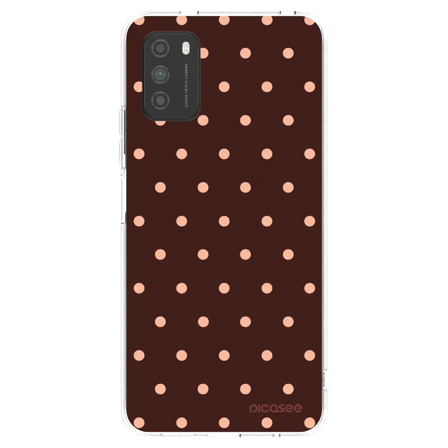 Picasee silikonska prozirna maskica za Xiaomi Poco M3 - Peach Dots & Chocolate