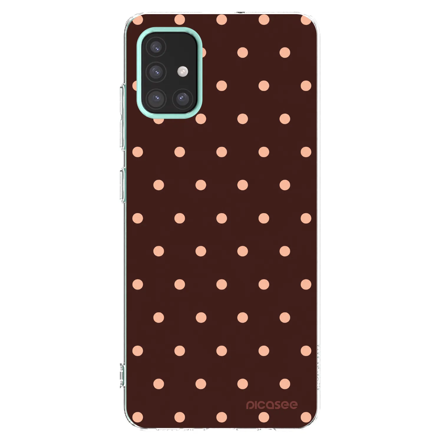 Picasee silikonska prozirna maskica za Samsung Galaxy M31s - Peach Dots & Chocolate