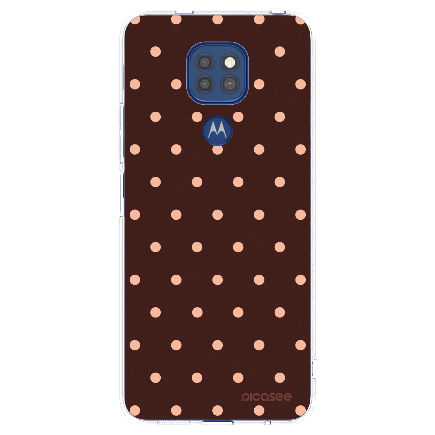 Picasee silikonska prozirna maskica za Motorola Moto G9 Play - Peach Dots & Chocolate