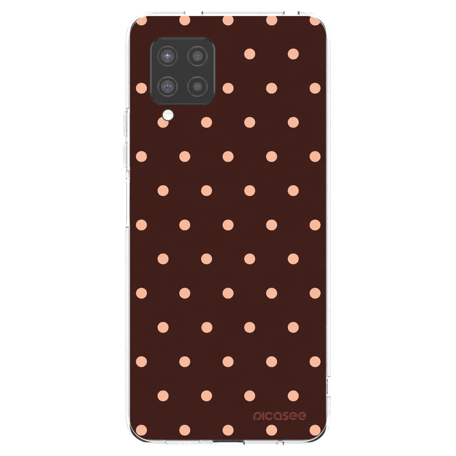 Picasee silikonska prozirna maskica za Samsung Galaxy A42 A426B - Peach Dots & Chocolate