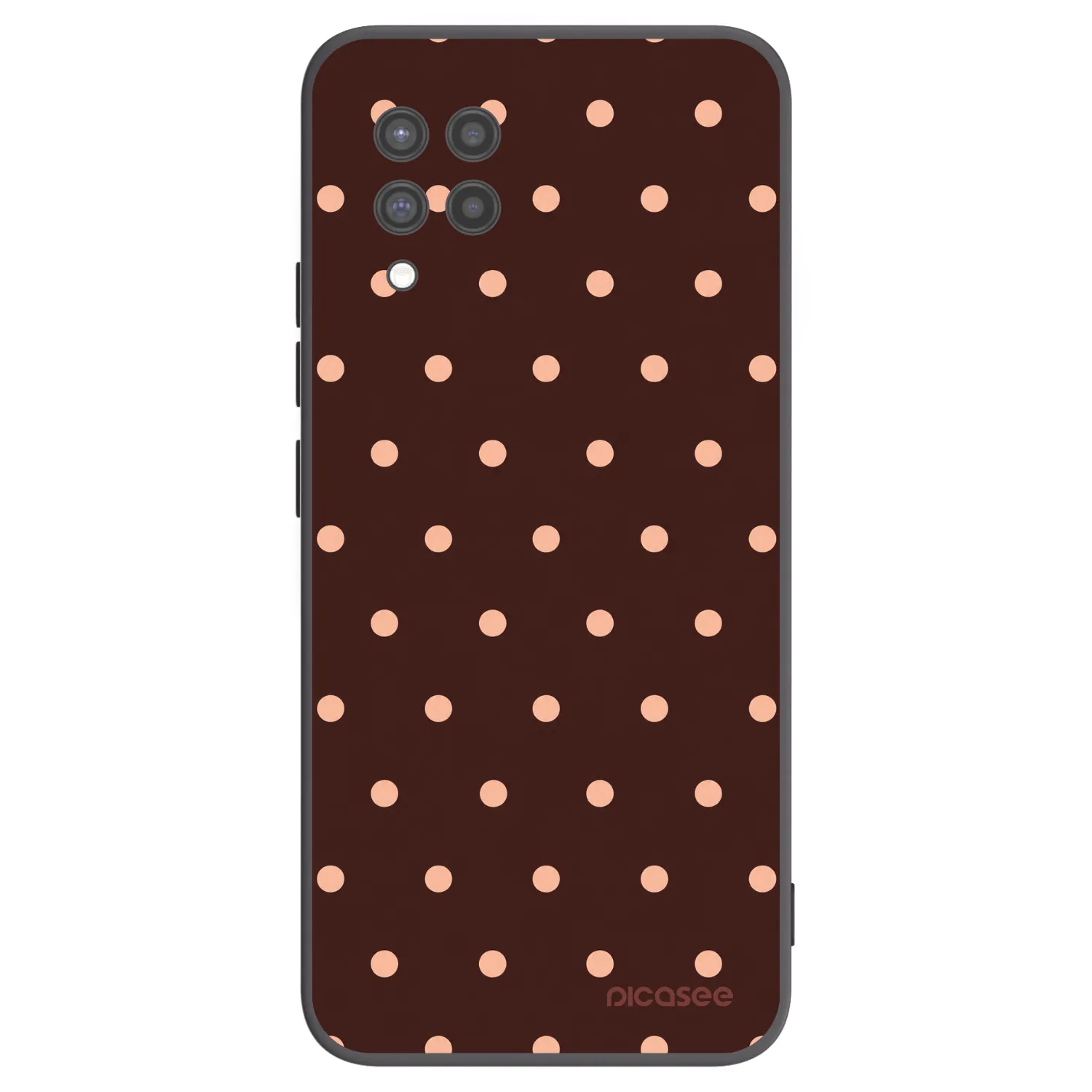 Picasee crna silikonska maskica za Samsung Galaxy A42 A426B - Peach Dots & Chocolate