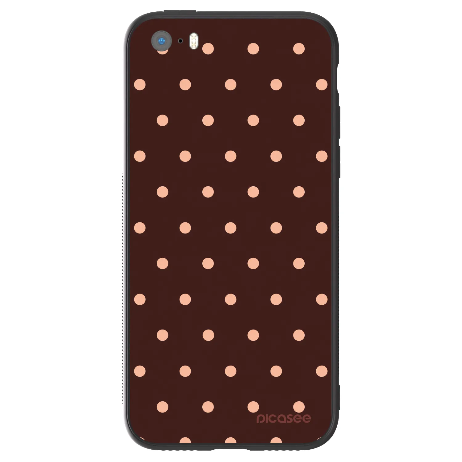 Picasee ULTIMATE CASE za Apple iPhone 5/5S/SE - Peach Dots & Chocolate