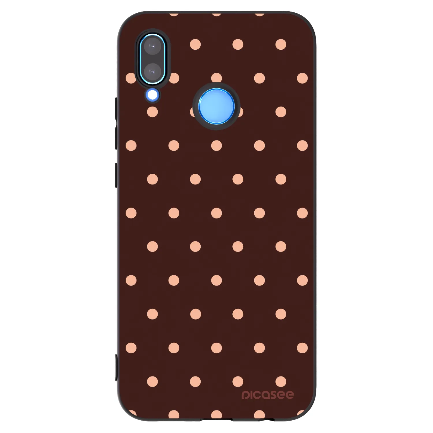 Picasee crna silikonska maskica za Huawei P20 Lite - Peach Dots & Chocolate