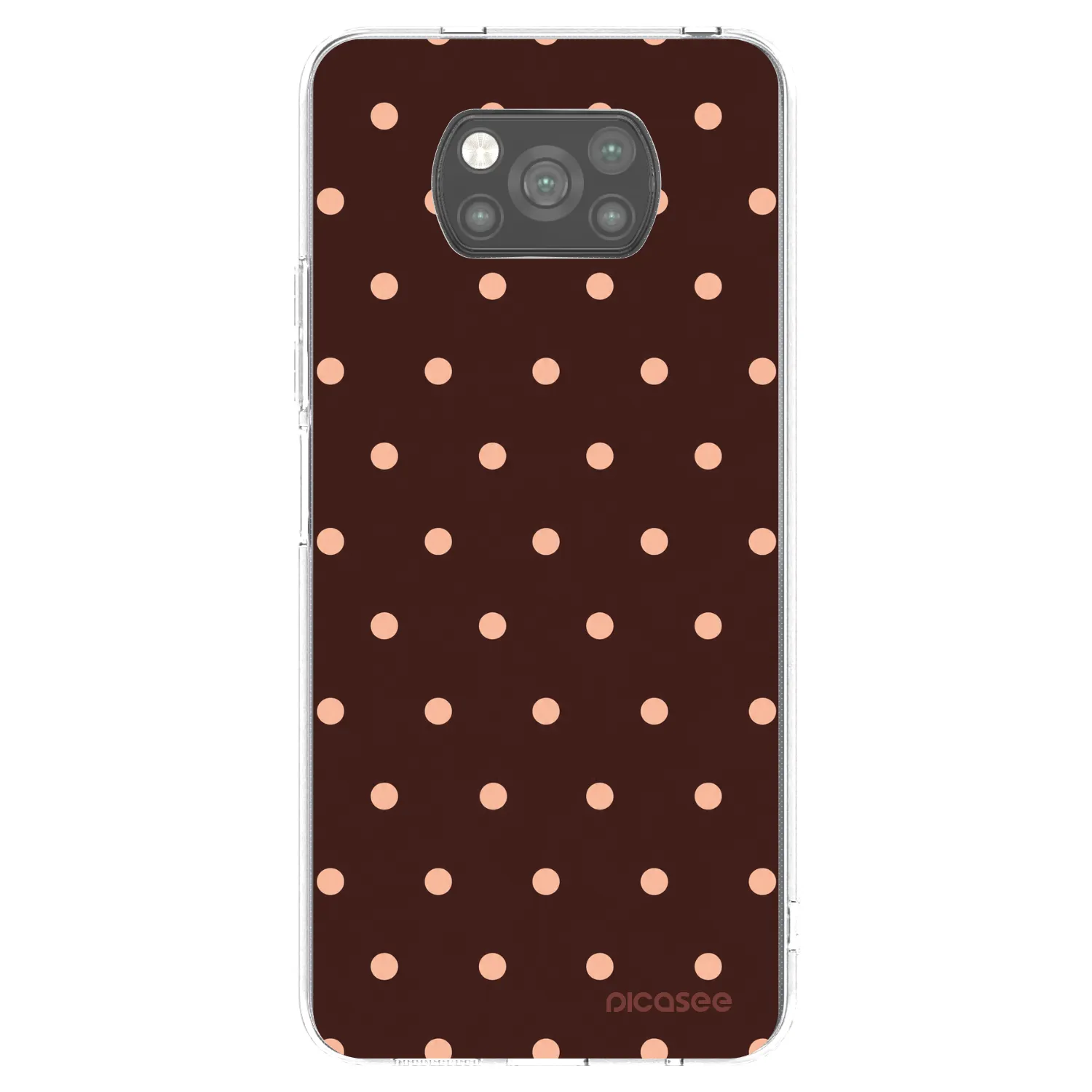 Picasee crna silikonska maskica za Xiaomi Poco X3 Pro - Peach Dots & Chocolate