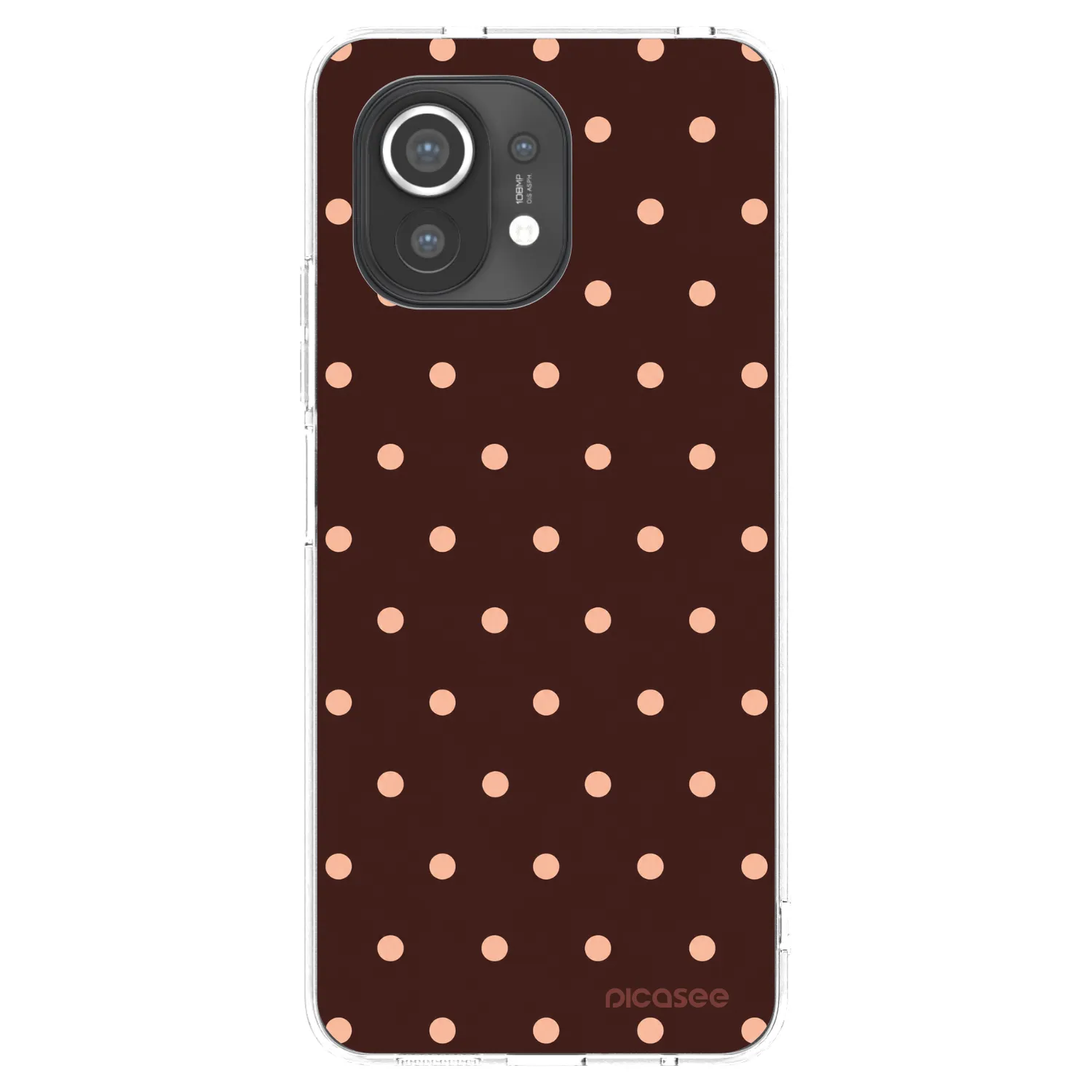 Picasee silikonska prozirna maskica za Xiaomi Mi 11 - Peach Dots & Chocolate