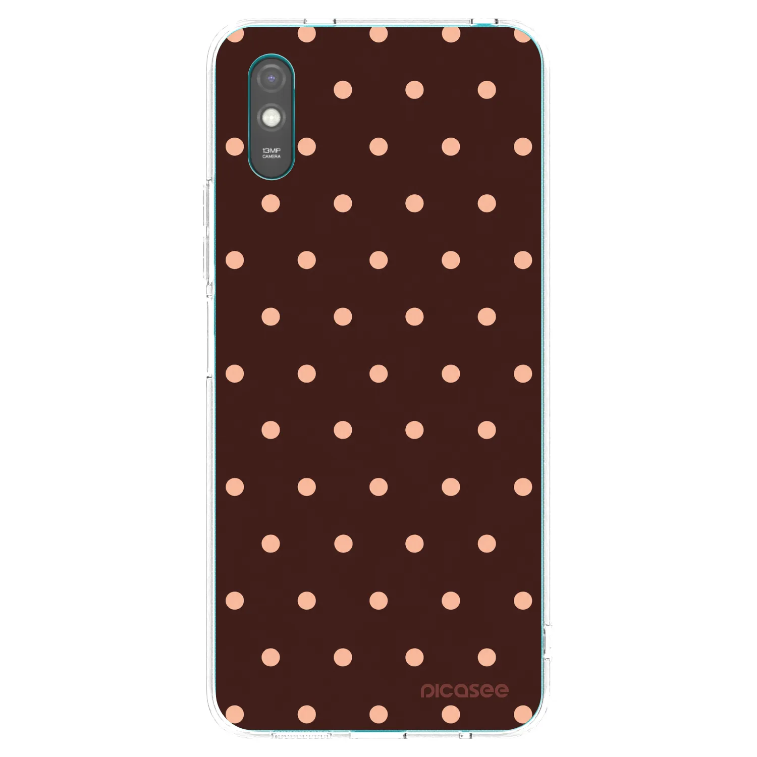 Picasee silikonska prozirna maskica za Xiaomi Redmi 9AT - Peach Dots & Chocolate