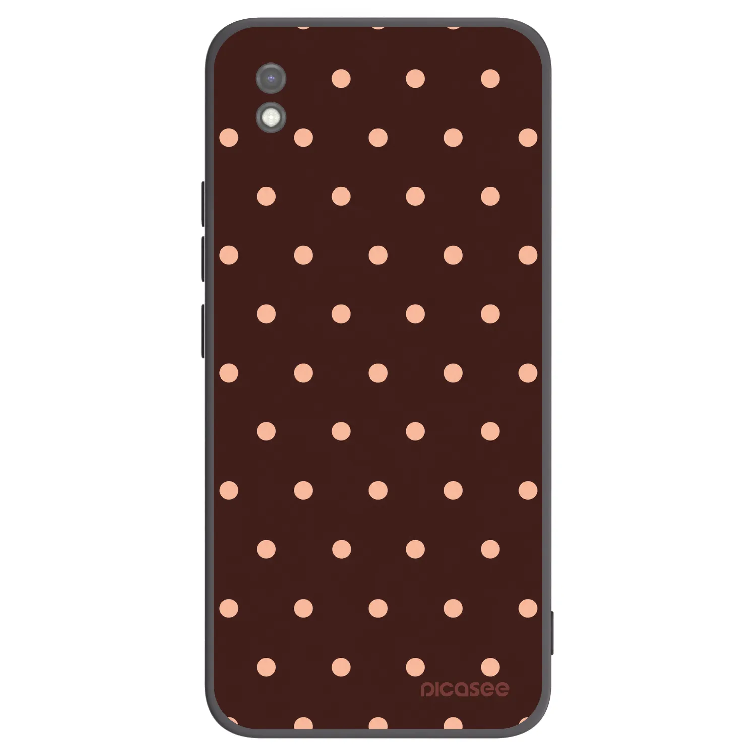 Picasee crna silikonska maskica za Xiaomi Redmi 9AT - Peach Dots & Chocolate