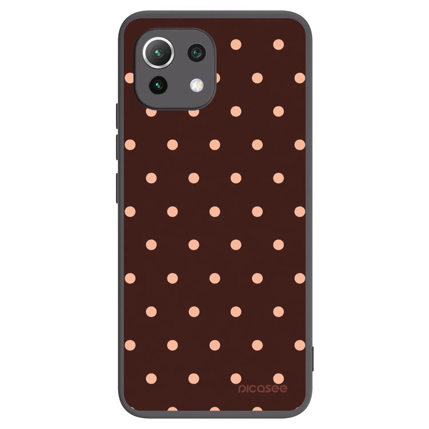 Picasee crna silikonska maskica za Xiaomi Mi 11 Lite - Peach Dots & Chocolate