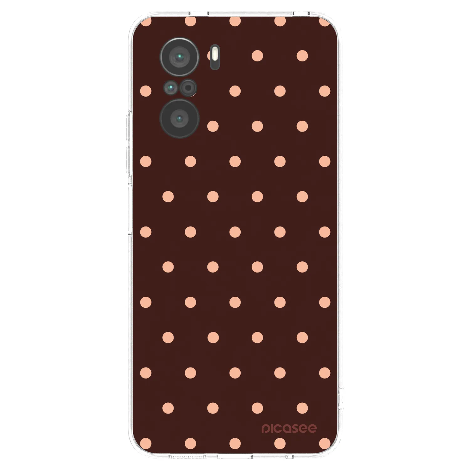 Picasee silikonska prozirna maskica za Xiaomi Poco F3 - Peach Dots & Chocolate