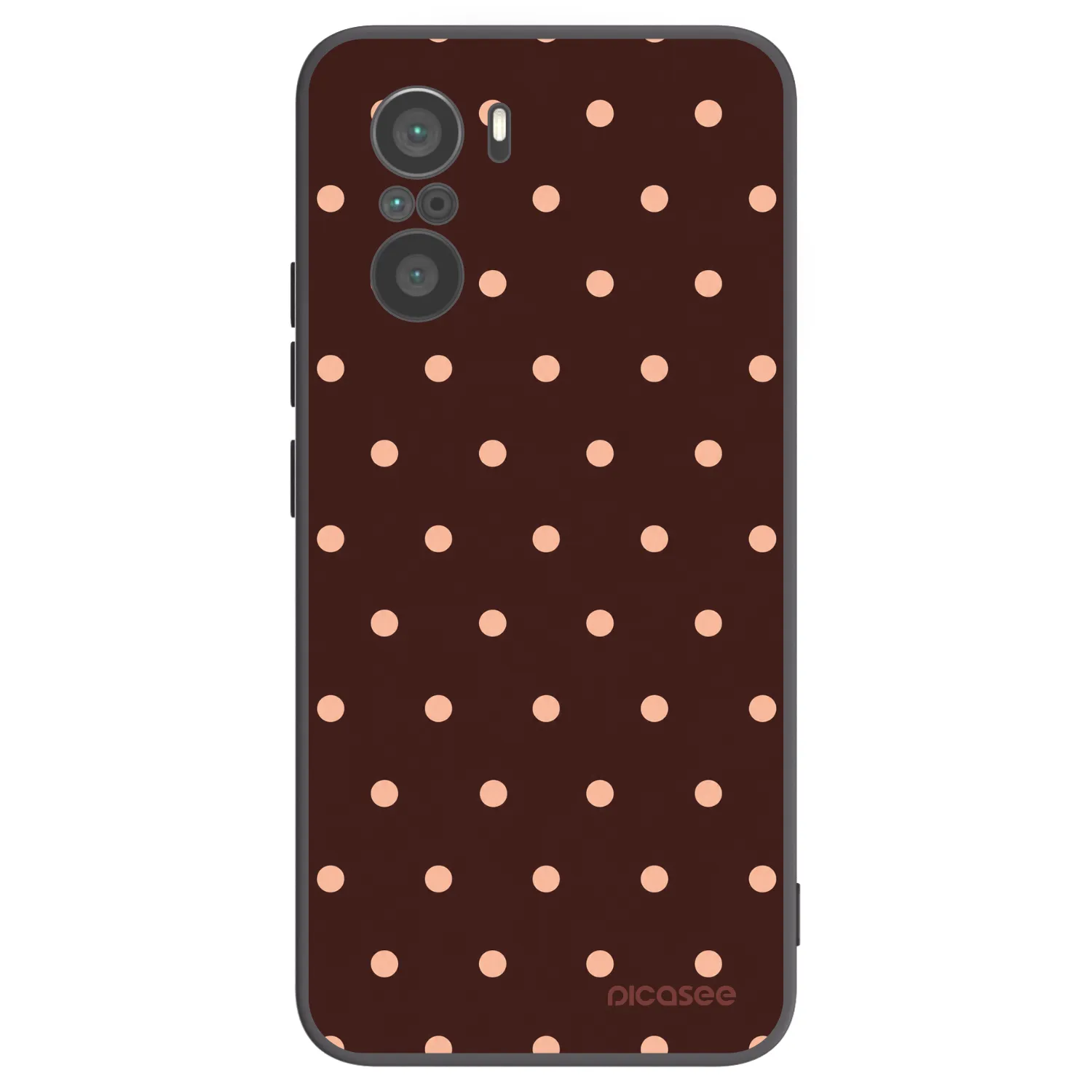 Picasee crna silikonska maskica za Xiaomi Poco F3 - Peach Dots & Chocolate