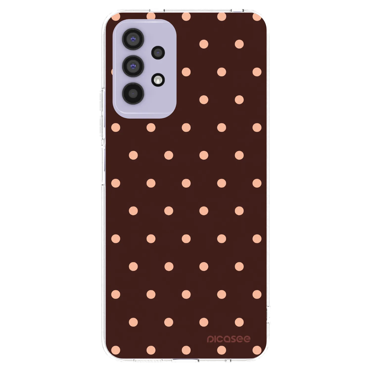 Picasee silikonska prozirna maskica za Samsung Galaxy A32 4G SM-A325F - Peach Dots & Chocolate