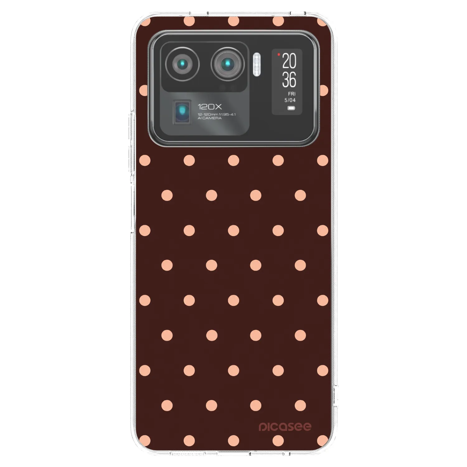 Picasee silikonska prozirna maskica za Xiaomi Mi 11 Ultra - Peach Dots & Chocolate