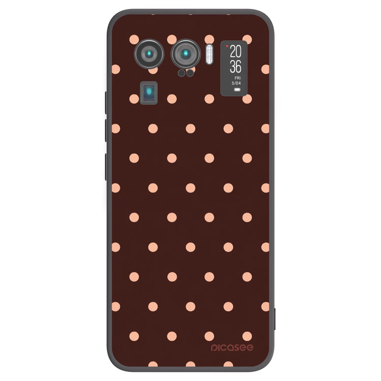 Picasee crna silikonska maskica za Xiaomi Mi 11 Ultra - Peach Dots & Chocolate