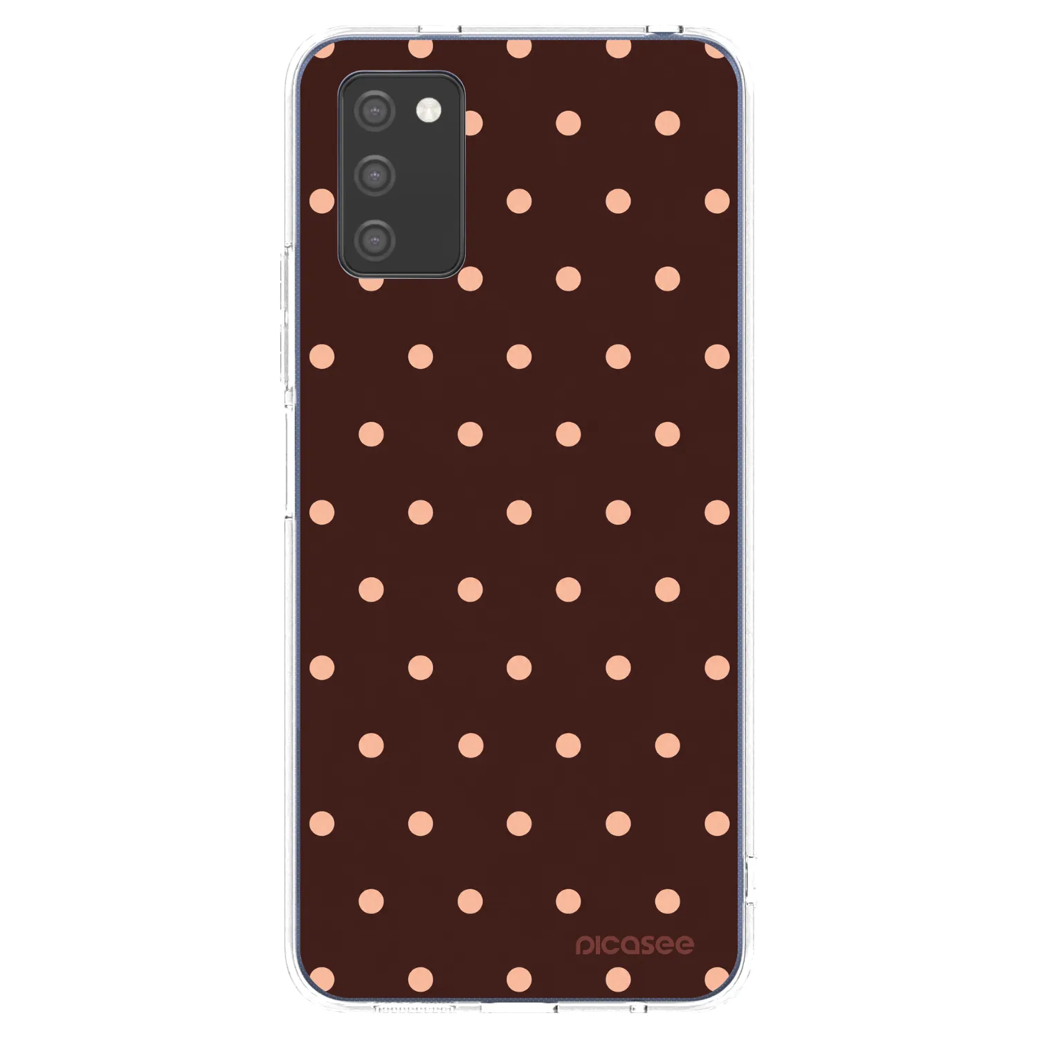 Picasee silikonska prozirna maskica za Samsung Galaxy A02s A025G - Peach Dots & Chocolate