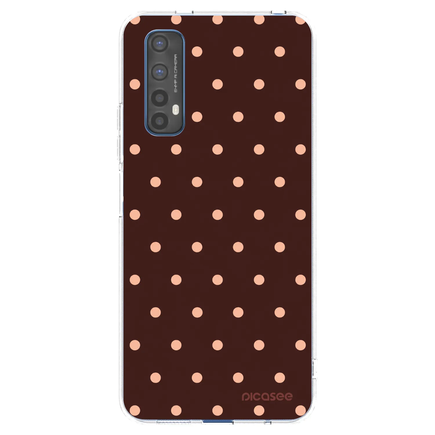 Picasee silikonska prozirna maskica za Realme 7 - Peach Dots & Chocolate