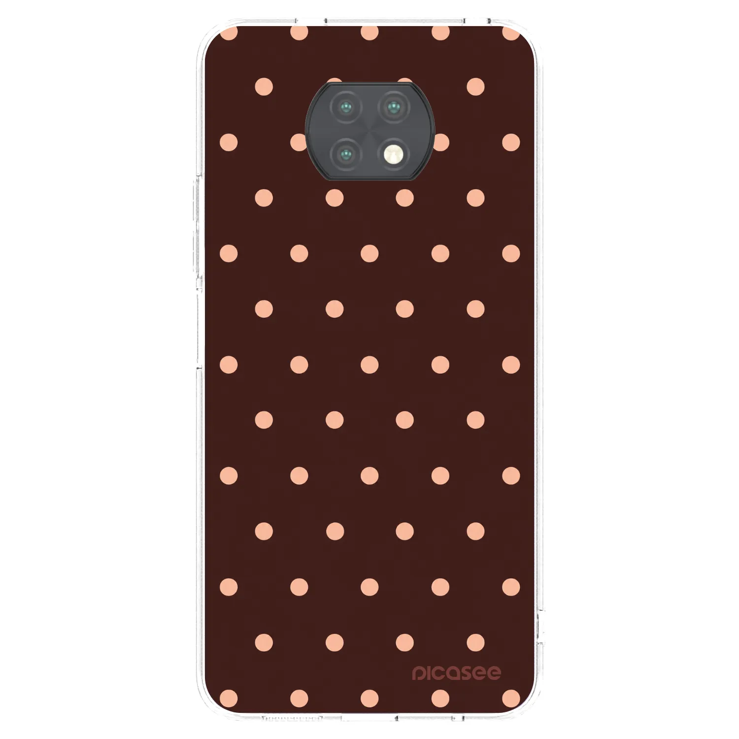 Picasee silikonska prozirna maskica za Xiaomi Redmi Note 9T - Peach Dots & Chocolate