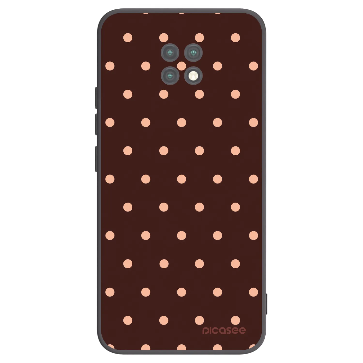 Picasee crna silikonska maskica za Xiaomi Redmi Note 9T - Peach Dots & Chocolate