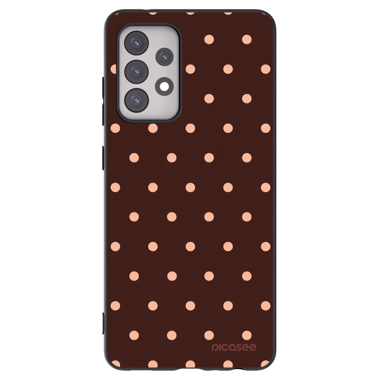 Picasee crna silikonska maskica za Samsung Galaxy A52s 5G A528B - Peach Dots & Chocolate