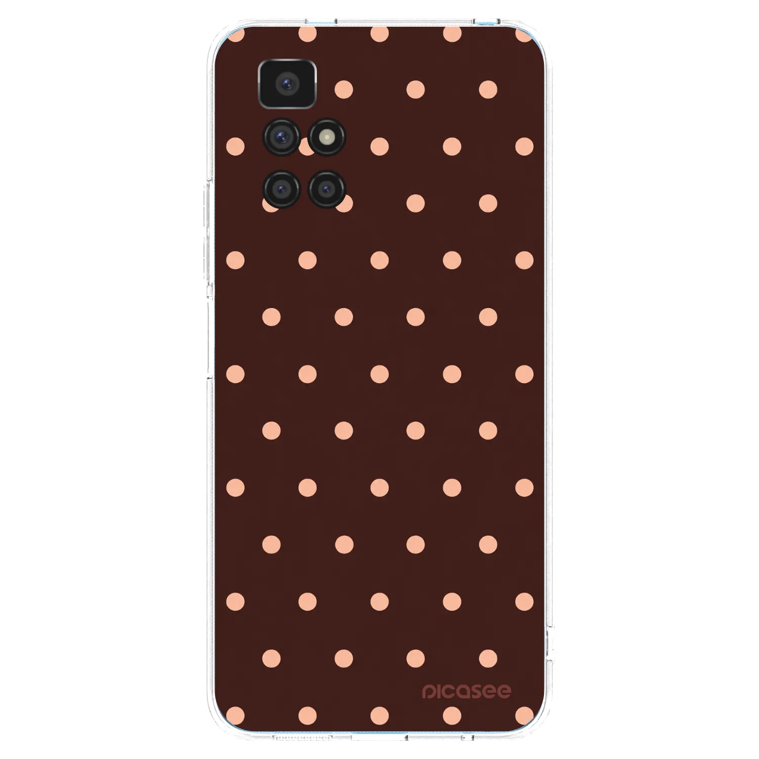 Picasee silikonska prozirna maskica za Xiaomi Redmi 10 - Peach Dots & Chocolate