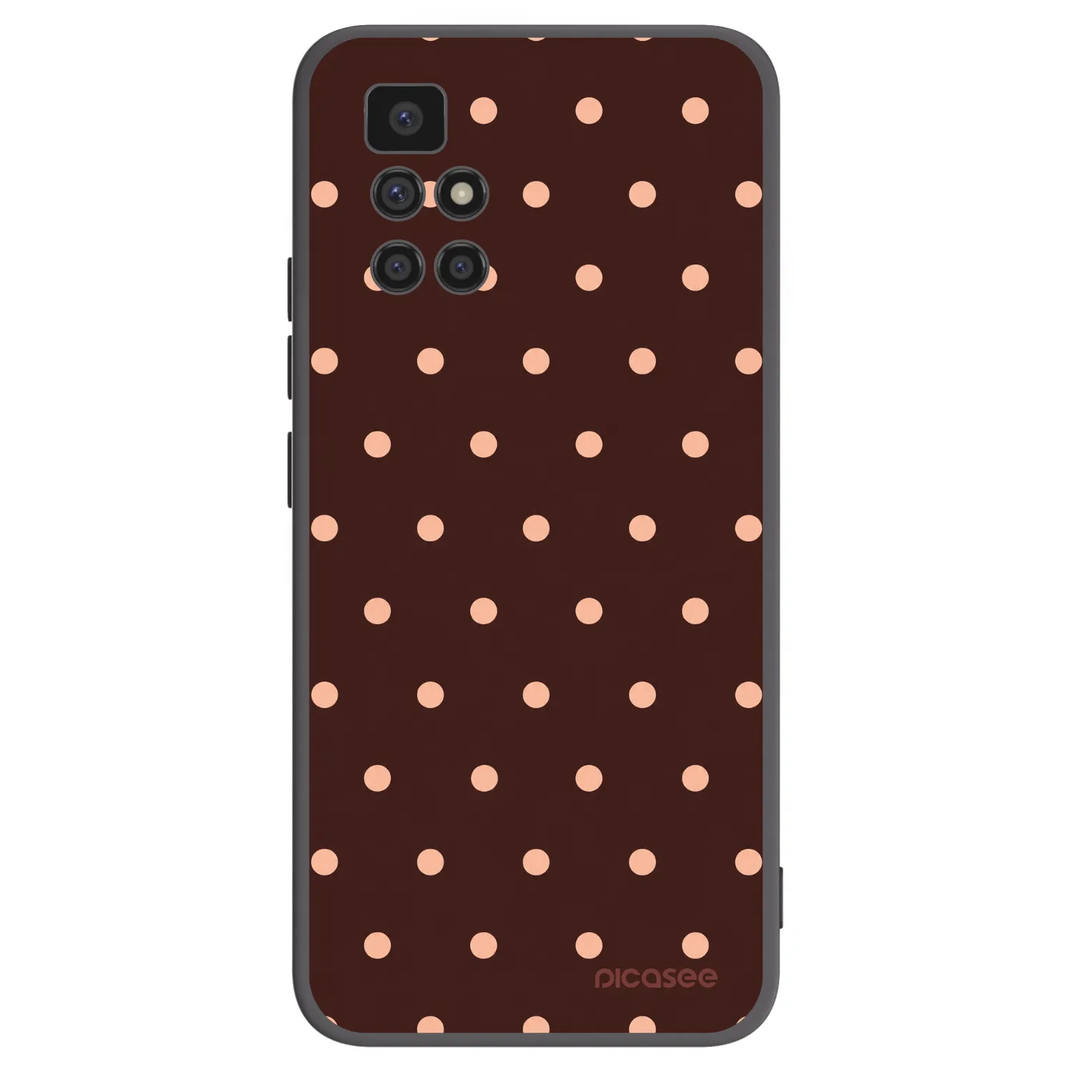 Picasee crna silikonska maskica za Xiaomi Redmi 10 - Peach Dots & Chocolate