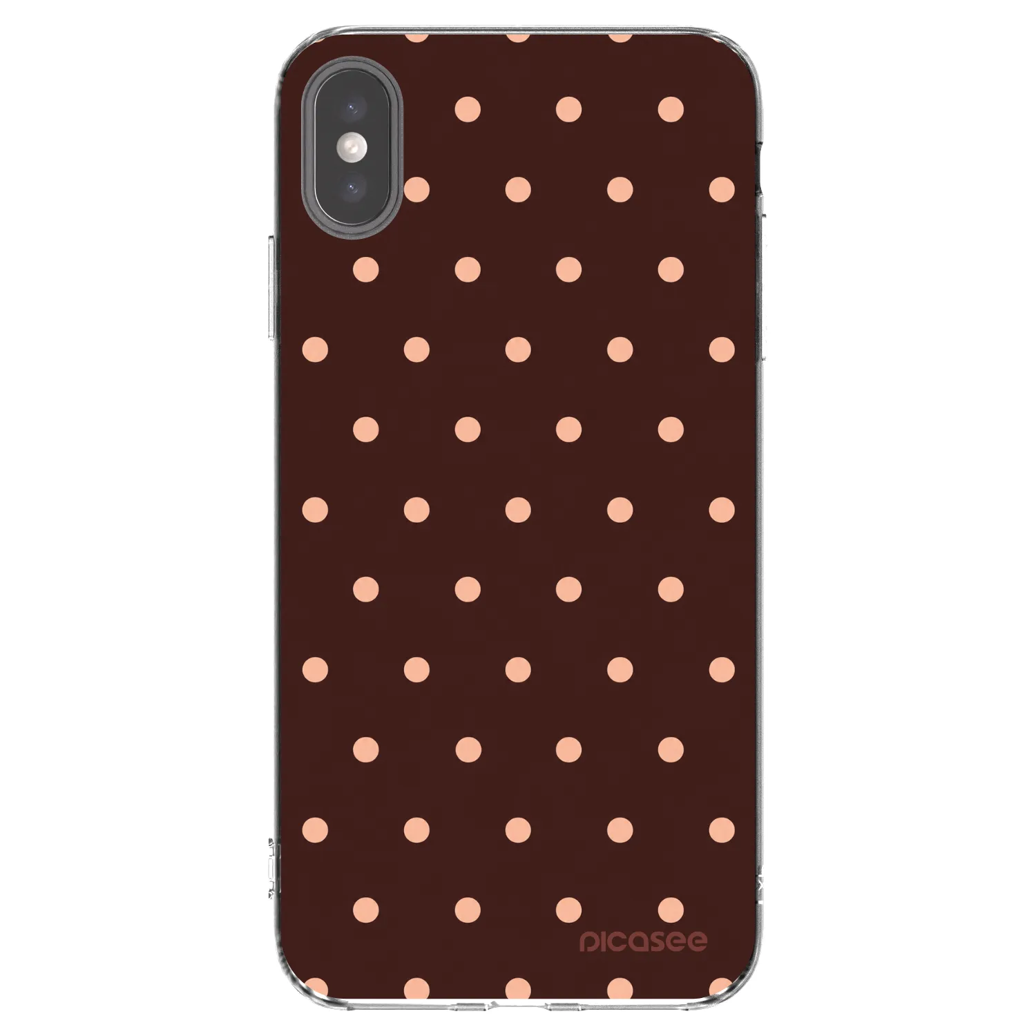 Picasee silikonska prozirna maskica za Apple iPhone XS Max - Peach Dots & Chocolate