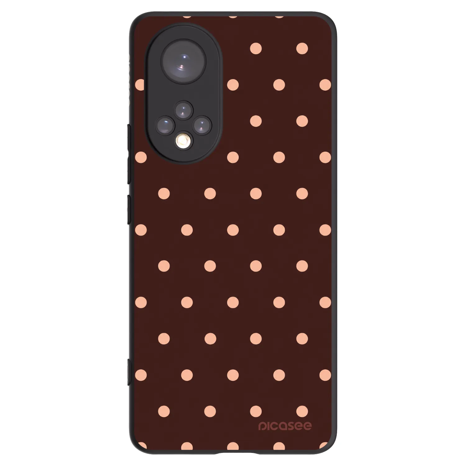 Picasee crna silikonska maskica za Honor 50 5G - Peach Dots & Chocolate