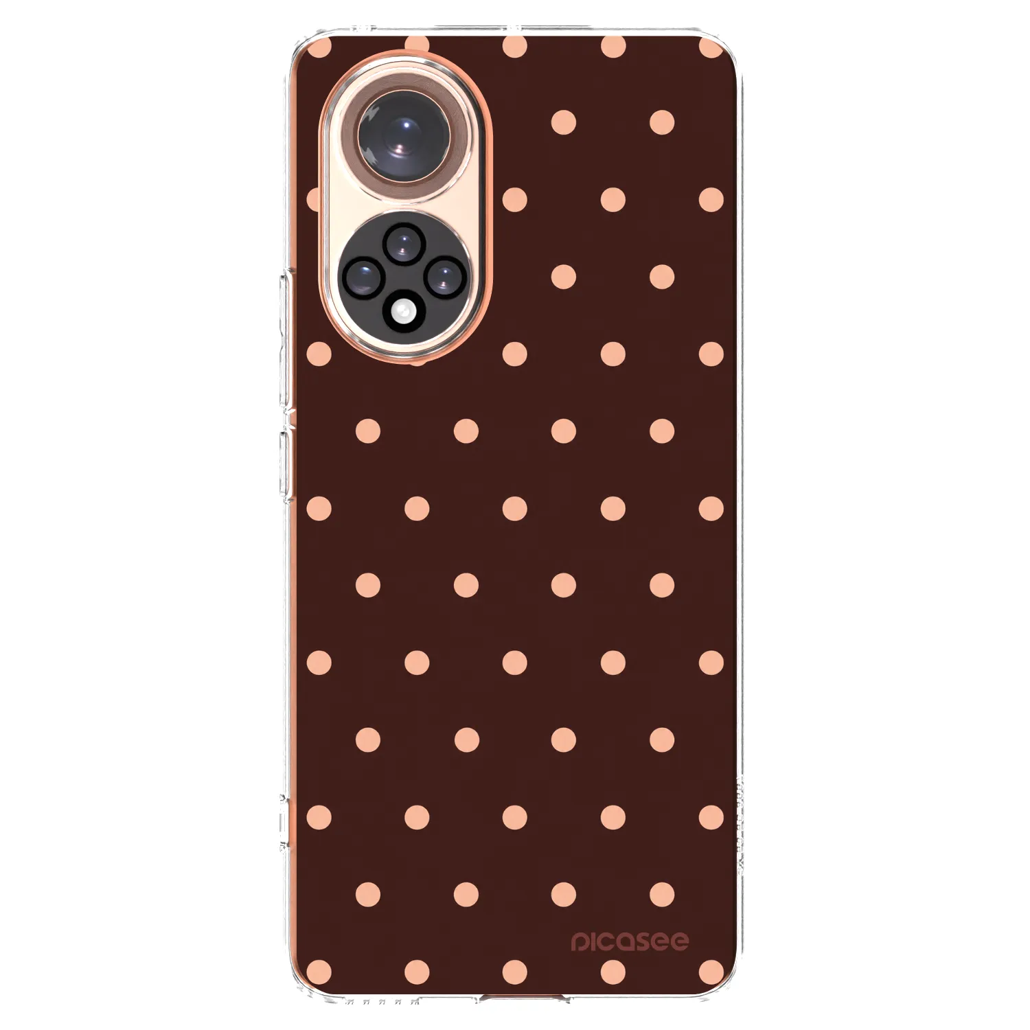 Picasee silikonska prozirna maskica za Honor 50 5G - Peach Dots & Chocolate