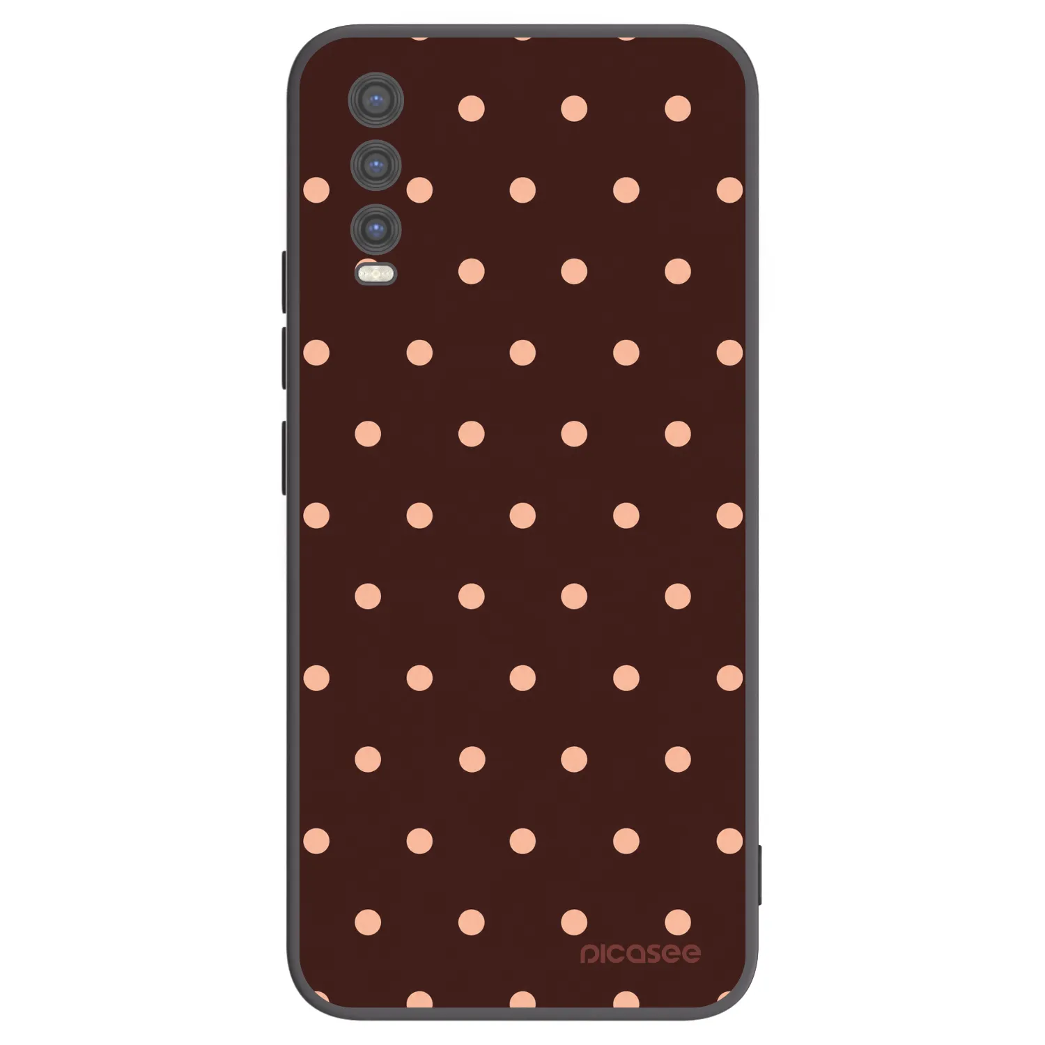 Picasee crna silikonska maskica za Vivo Y20s - Peach Dots & Chocolate