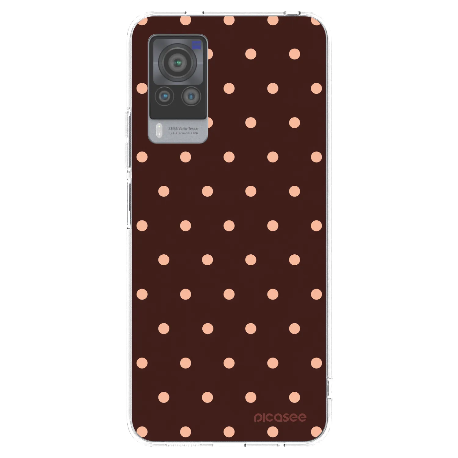 Picasee silikonska prozirna maskica za Vivo X60 Pro 5G - Peach Dots & Chocolate