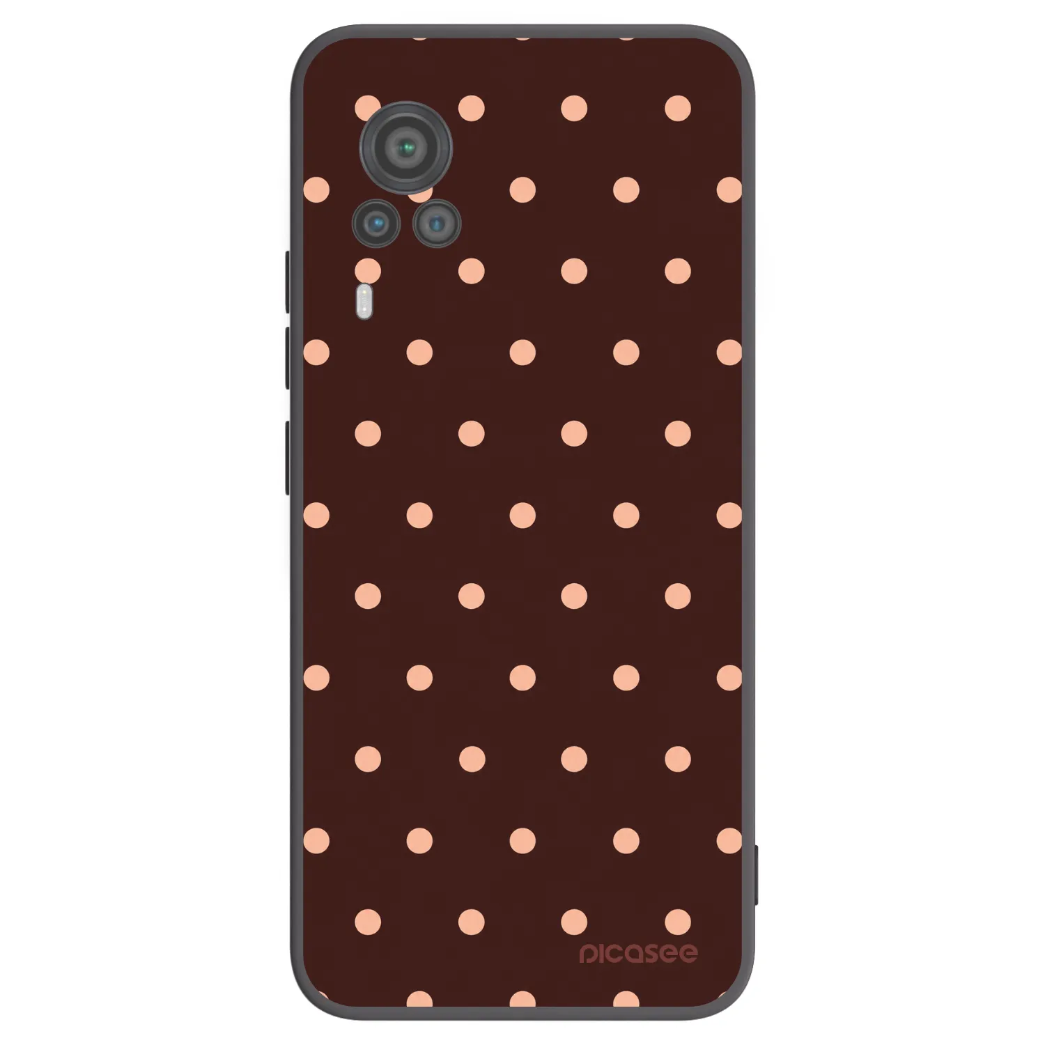 Picasee crna silikonska maskica za Vivo X60 Pro 5G - Peach Dots & Chocolate